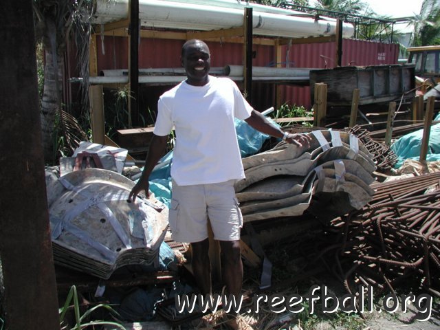 Michael with moulds as they are being prepared to be shipped.