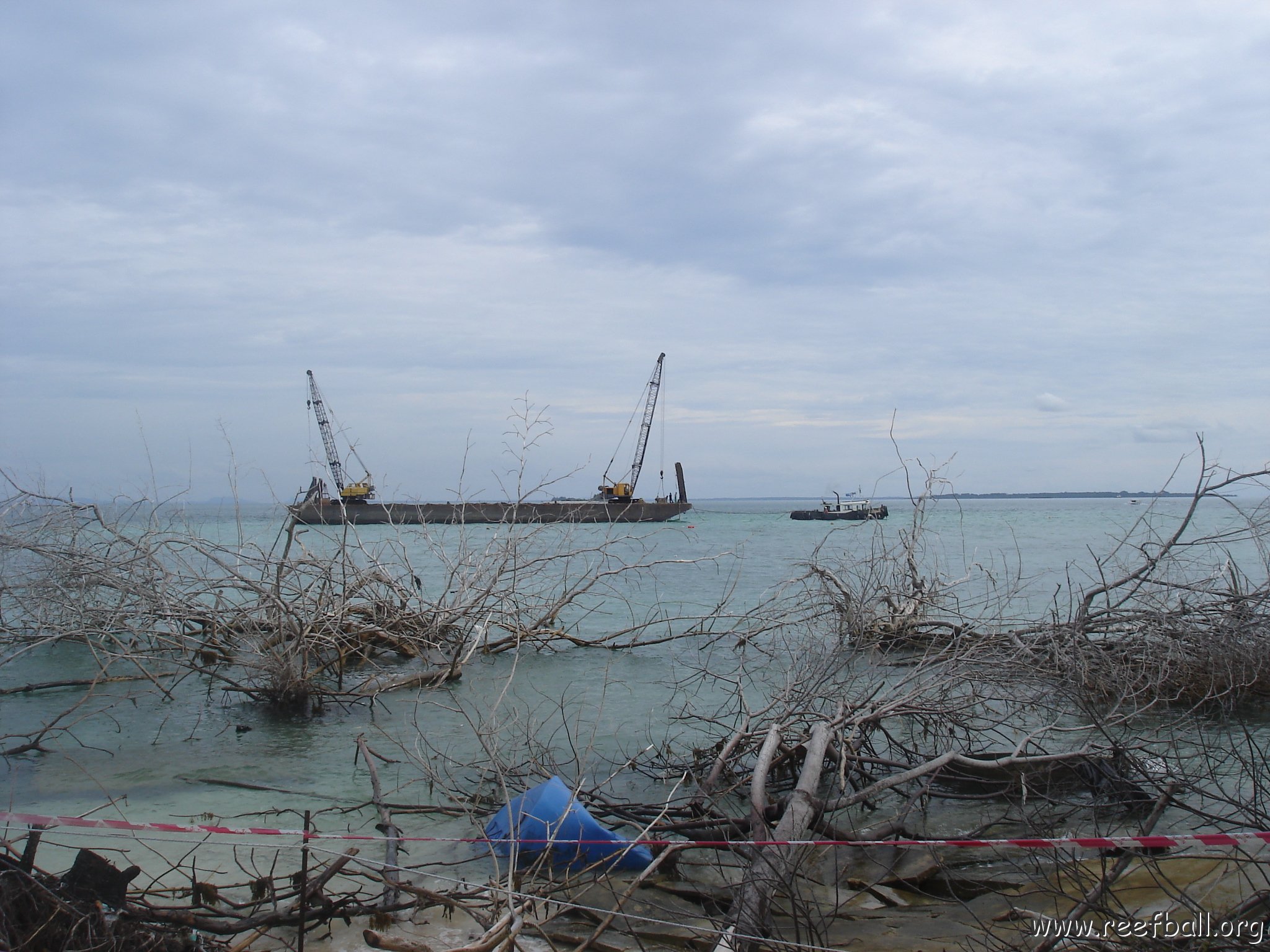 work barge arrives