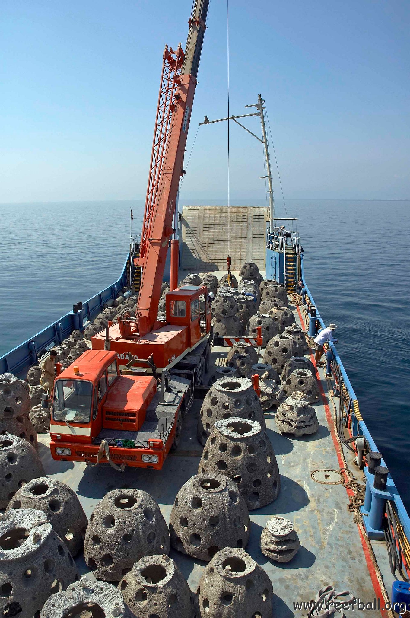 The Reefballs on the Barge